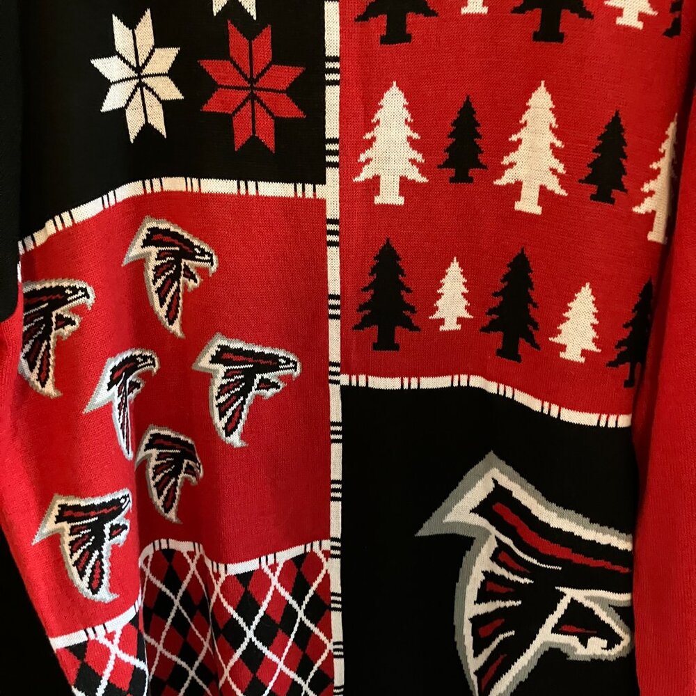 NFL Atlanta Falcons Ugly Christmas Sweater Mens Red, Black Size XX Large NEW. - Picture 7 of 16